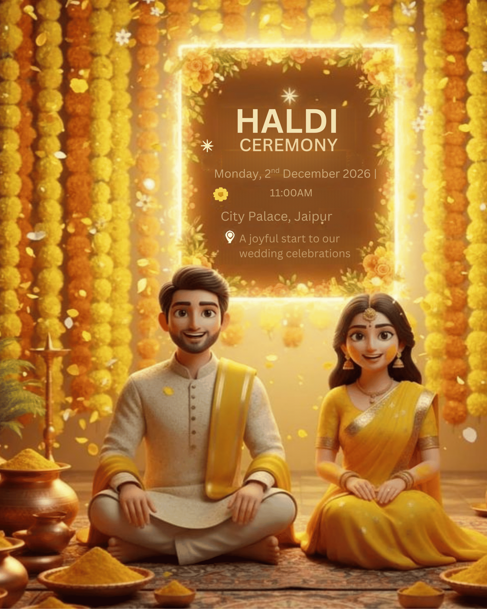 Haldi function invitation